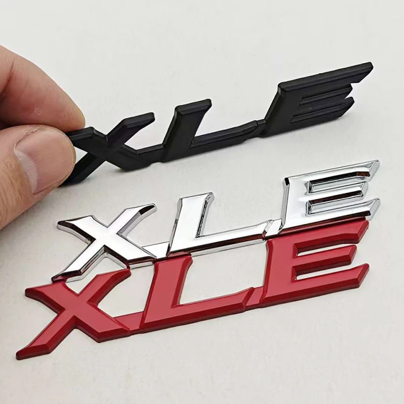 3D Metal Badge Car Letters Rear Trunk Logo XLE Sticker Emblem for Toyota Highlander Corolla Sienna Camry RAV4 XLE Accessories 3