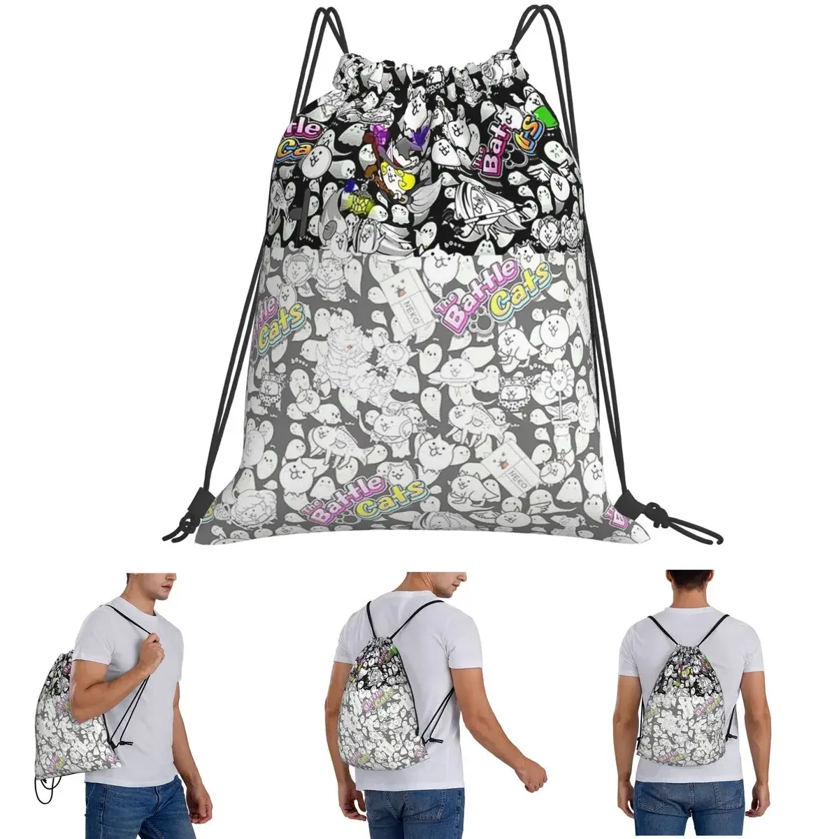 

Рюкзаки Battle Cats, повседневные портативные сумки на шнурке, спортивная сумка, сумки для книг для школы путешествий