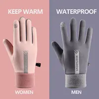 Winter Gloves Women Cycling Bike Thermal Fleece Cold Resistance Wind Waterproof Bicycle Warm Outdoor Running Skiing Mittens 2