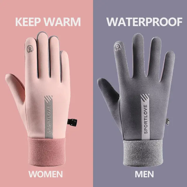 Winter Gloves Women Cycling Bike Thermal Fleece Cold Resistance Wind Waterproof Bicycle Warm Outdoor Running Skiing Mittens 2