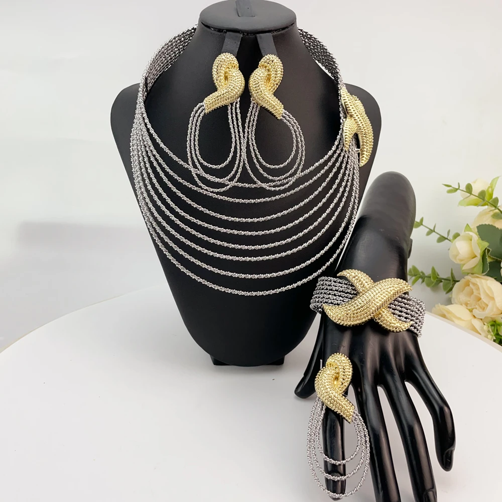 Exquisite and fashionable high-end jewelry set, suitable for various parties, brides and weddings to wearFHK13252