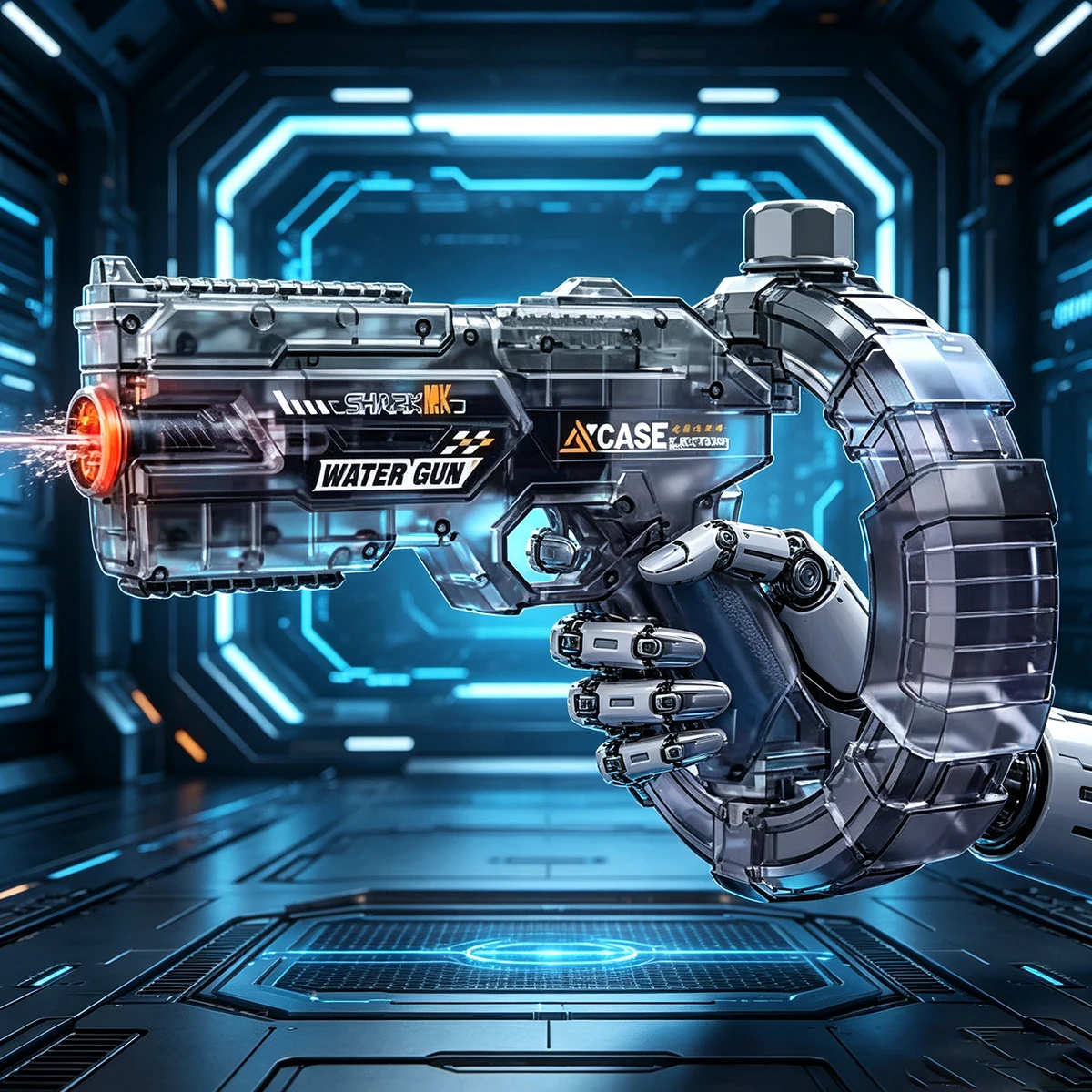 

Space Electric Water Gun Energy Ring Burst Transformation LED Lights Large Capacity Full Auto Continuous Fire Squirt Gun Toy