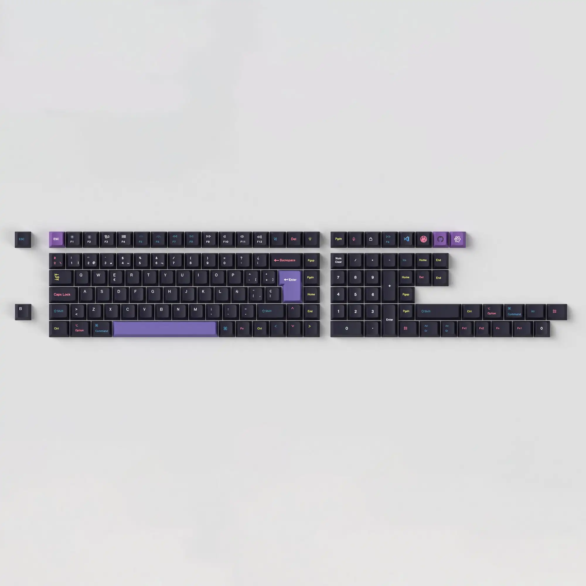Keychron ISO-Layout Cherry-Profil Tastenkappen für Benutzerdefinierte Mechanische Tastaturen Dye-Sub PBT Komplettes Tastenkappen-Set für Entwickler 3