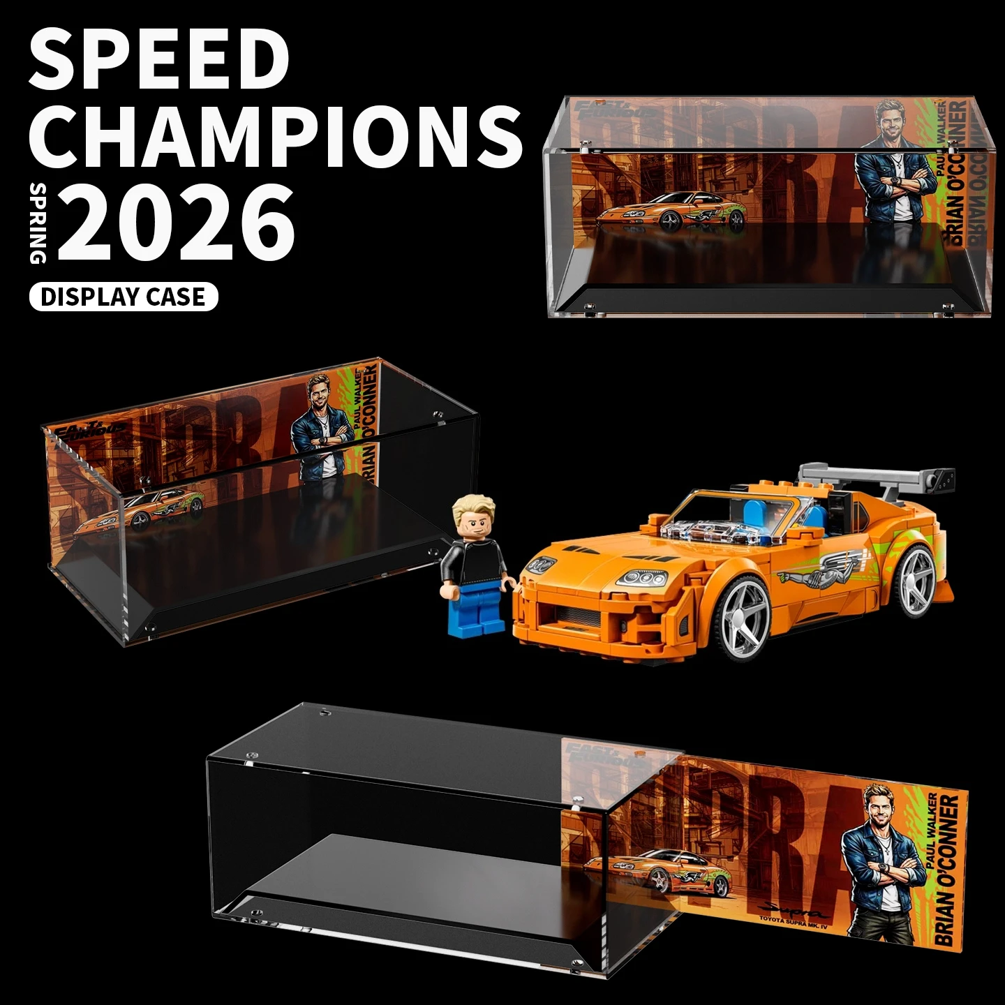 Acrylic display case compatible with LEGO 2026 new Speed Champions