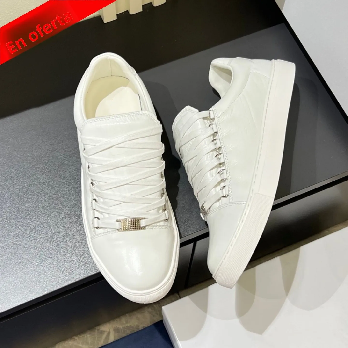 Zapatos de Hombre Station Tide, de Cuero de Lujo, Casuales y Modernos, de Cuero Encerado, Cómodos, Transpirables y Deportivos