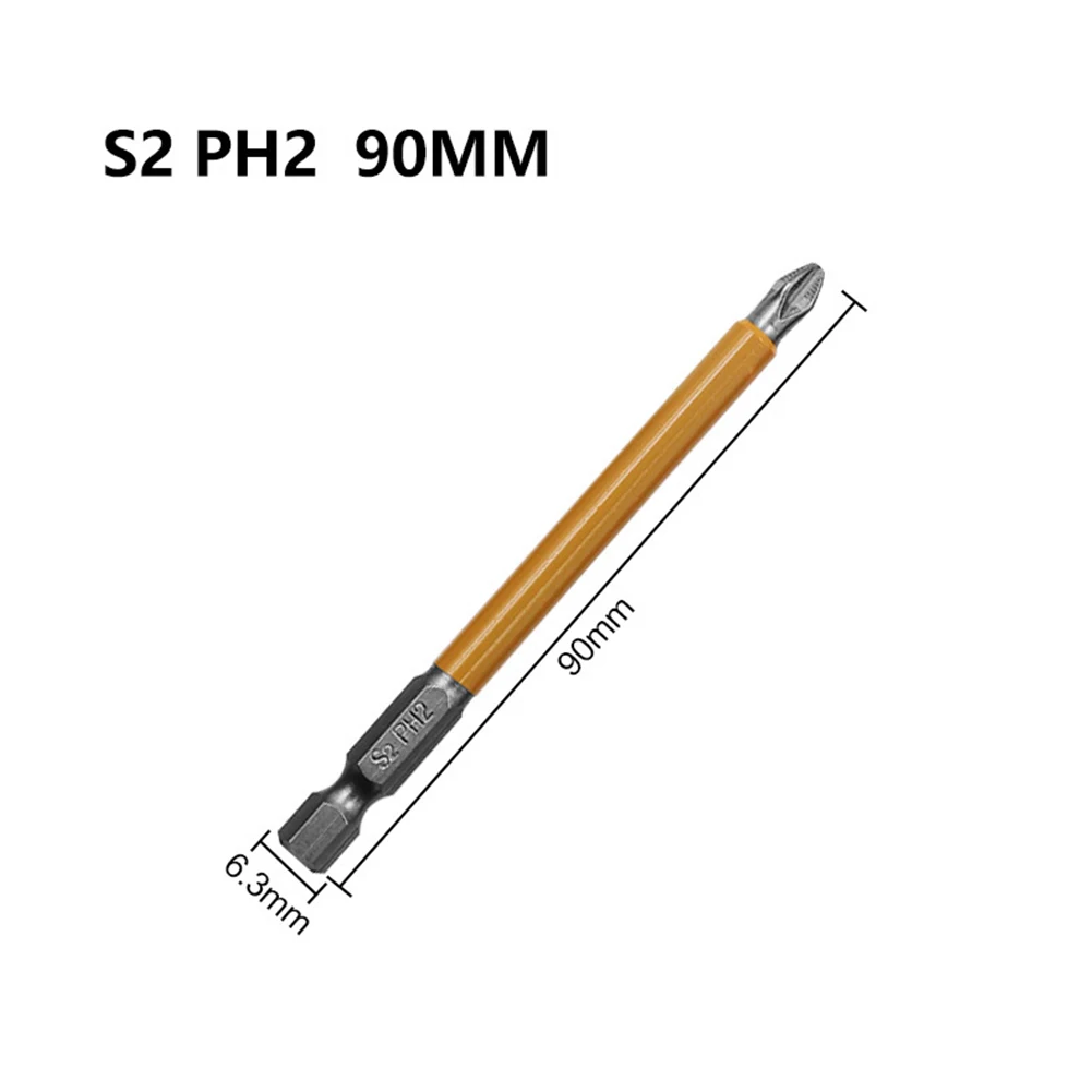 1/5 szt. Antypoślizgowy zestaw bitów wkrętakowych magnetycznych PH2 25-150mm 1/4 \