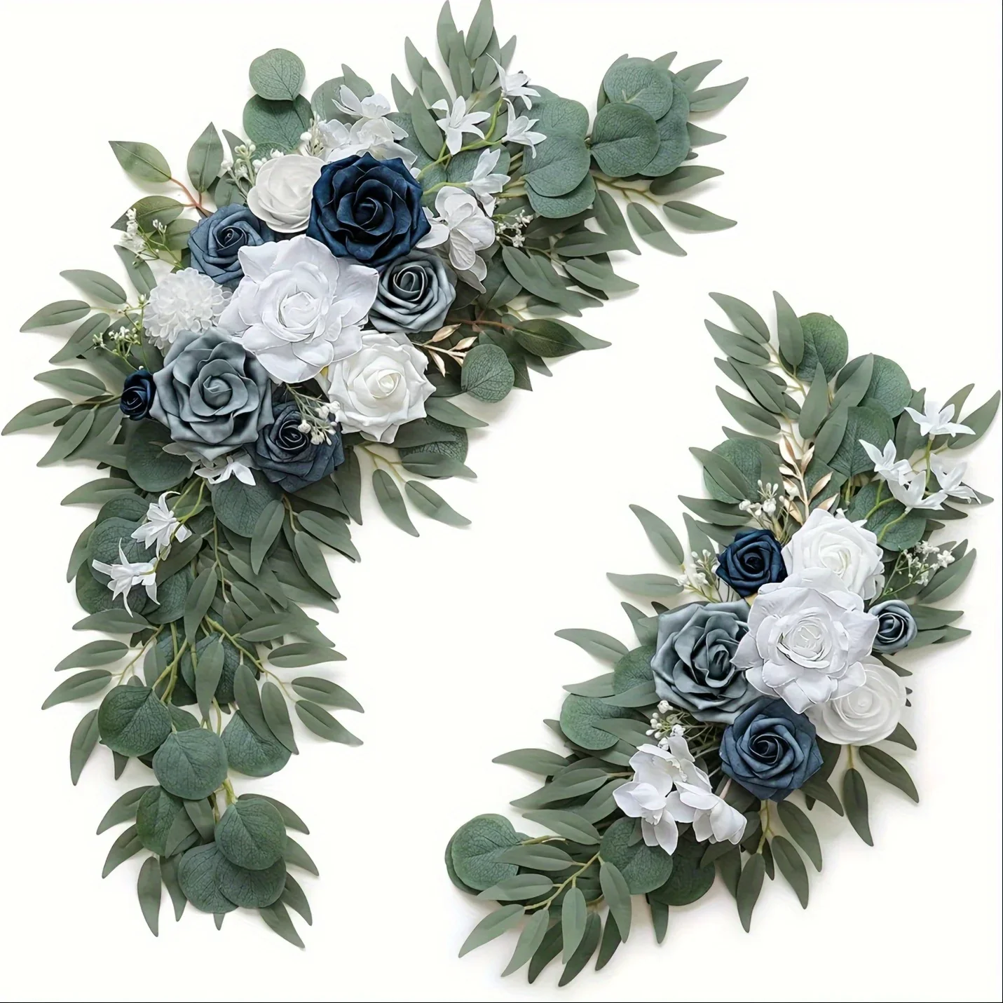 2 Stück Hochzeits-Willkommensblumen, kleine Bogenblumen, künstliche Blumen, Hochzeitsdekoration für Empfang und Hochzeitshintergrund – Detail 1