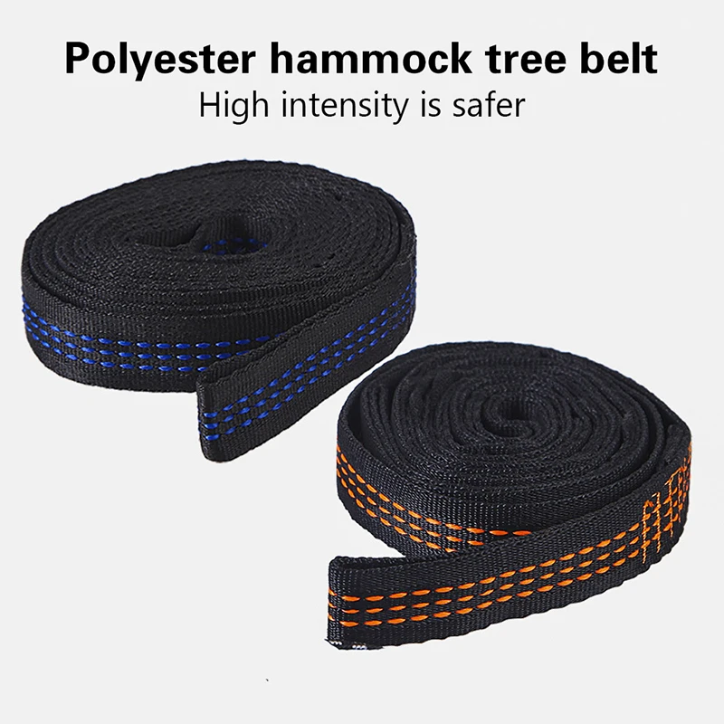 2Pcs High Bearing Capacity Hammock Straps 600lbs Breaking Strength Polyester Hammock Belt Rope With Ring Buckle