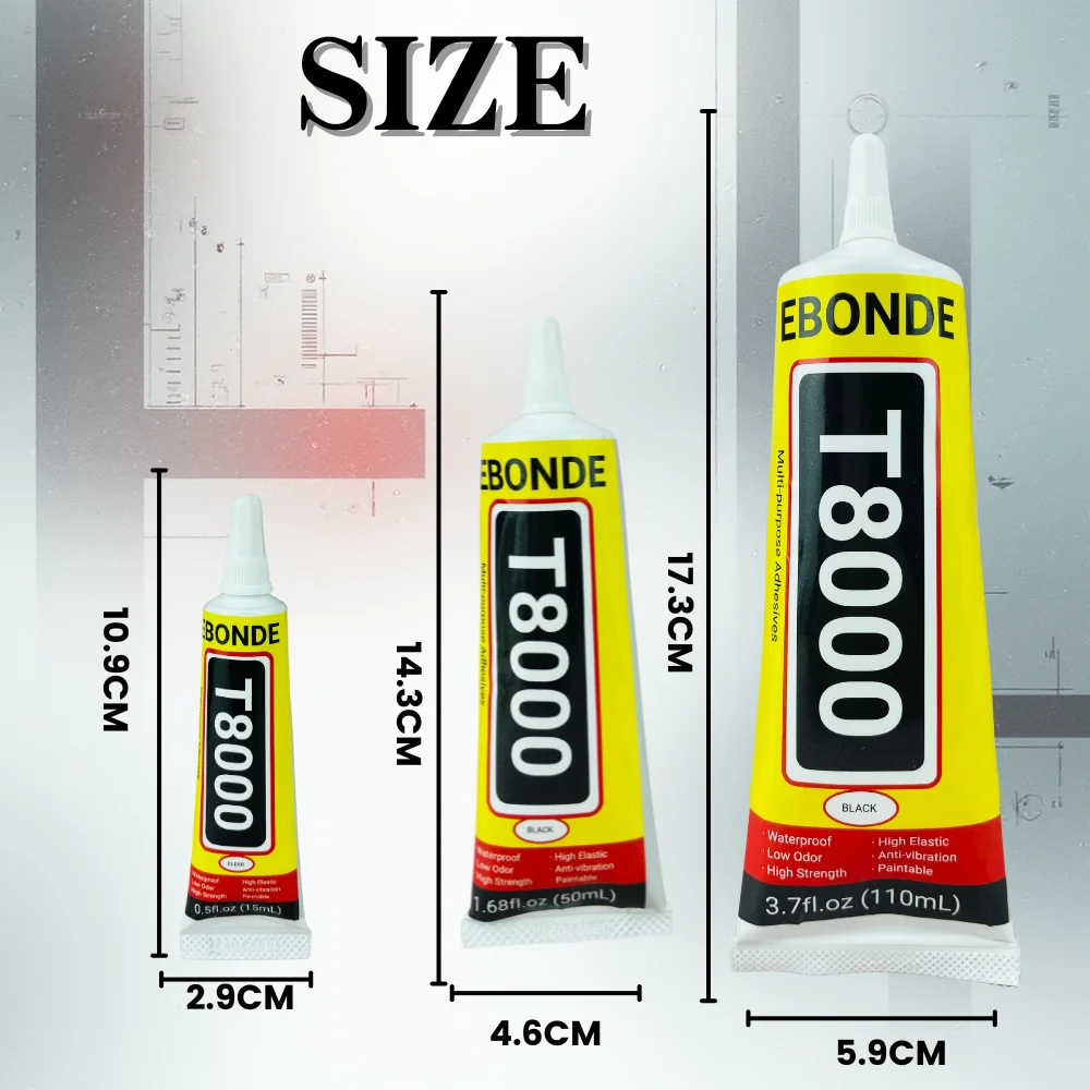 T8000 Phone Repair Glue LCD Screen Adhesive T-8000 Multifunction DIY Electronic Glue 15mL 50 mL 110mL