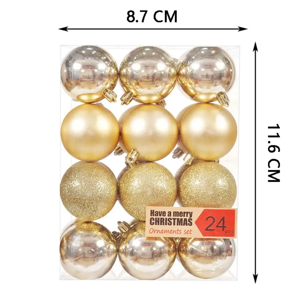 24PCS Fashion Plastic Christmas Ball Set 3cm 10 Colors Xmas Ornament Ball Suspensable Christmas Tree Balls Storefront - view 6