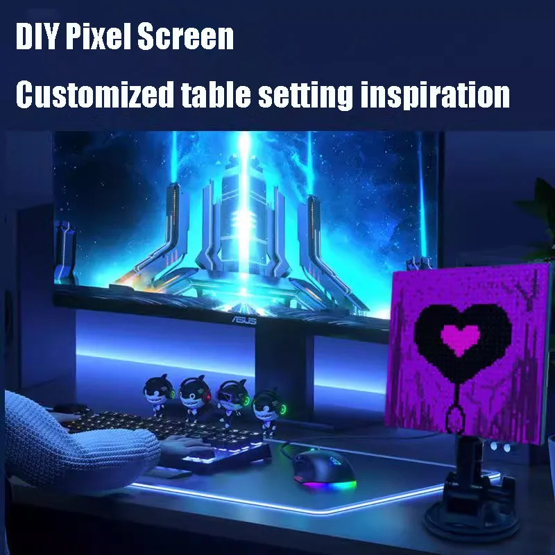 Intelligent APP Electronic Digital Clock Pixel Creative Modern Desk Bedroom Esports Room Decorative Clocks Custom Decorations