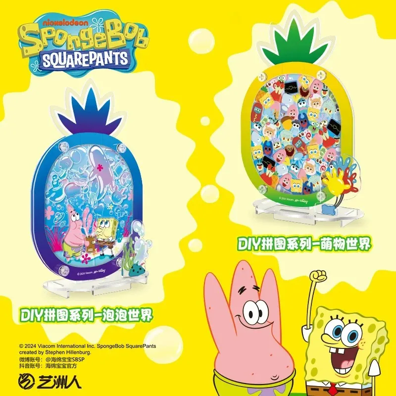 Spongebob Squarepants Official Diy Acrylic Puzzle Set Creative Handmade Educational Desktop Decoration For Adult Hobby