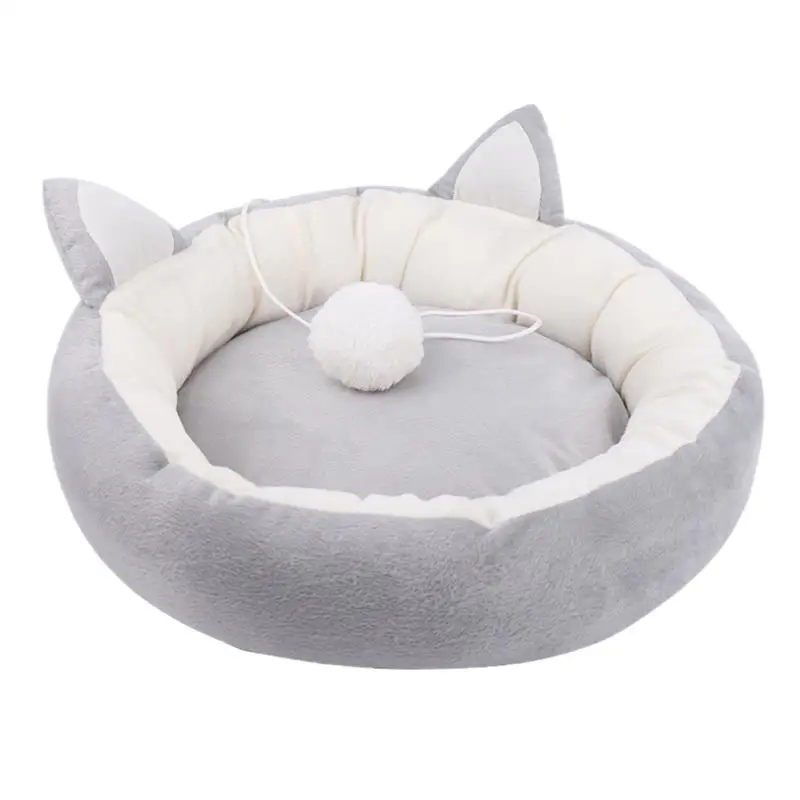 

Cat Bed Pet Mattress Warm Soft Plush Pet Bed With Cover Round Cat Dog Sleeping Nest Cave For Small Dogs cat Kitten Supplies