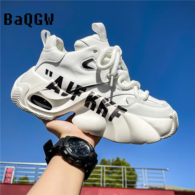 Chunky Sneakers for Men Autum New Designer Shoes Fashion Casual Microfiber Leather Upper Increased Internal Platform Sport Shoes