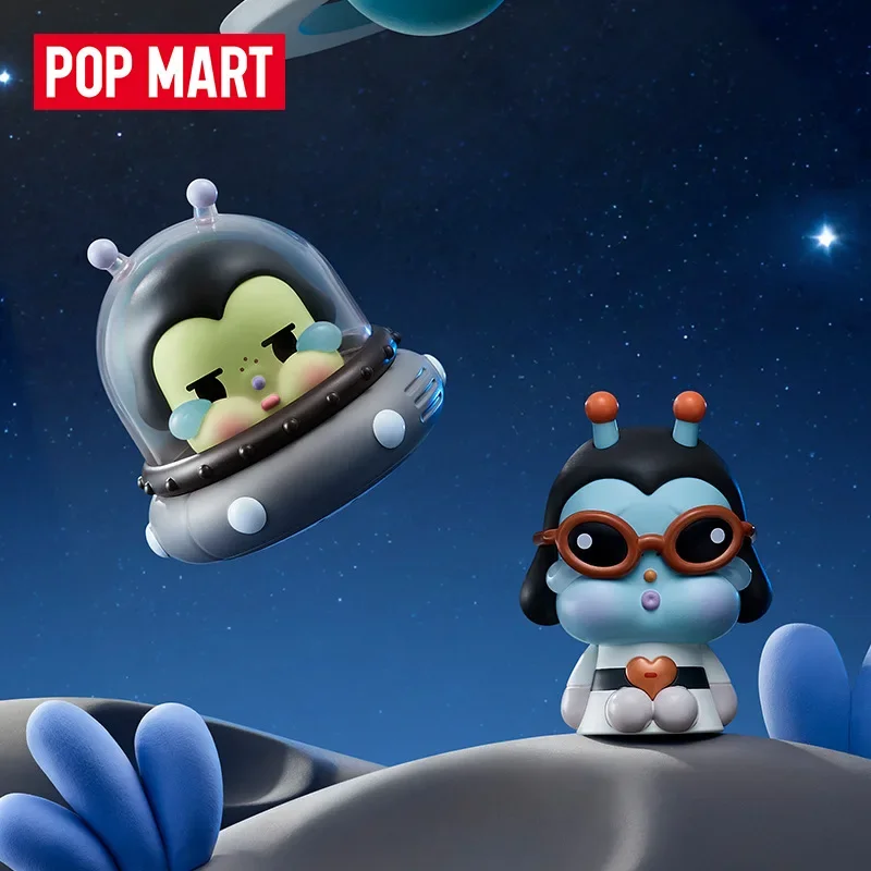 POPMART CRYBABY Runaway Moon Sitting Series Mengli Mysterious Box Figurine Original Collection Surprised Toys Series Gifts
