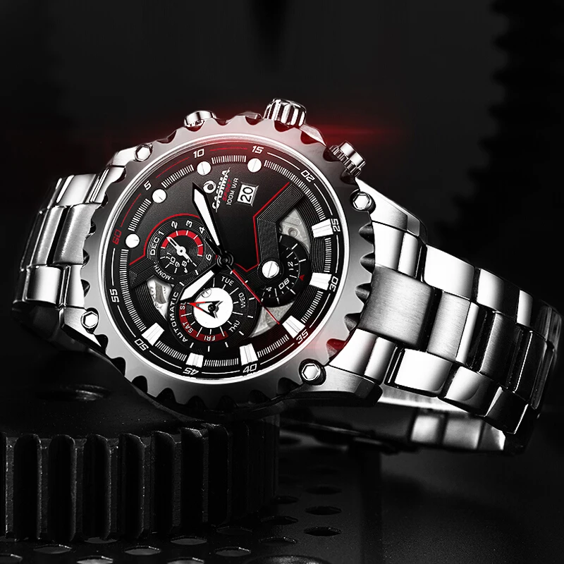 CASIMA Couple Watches Multifunctional Mechanical Watch for men, Luminous Wristband, Waterproof, Model ST-8211-1017