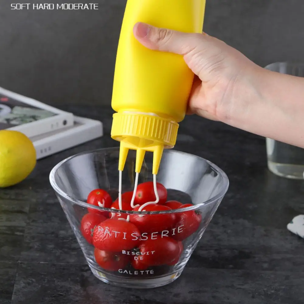 New Plastic Squeezing Sauce bottle Graduated Squeezable Squeeze Bottles Reusable Salad Jam Container