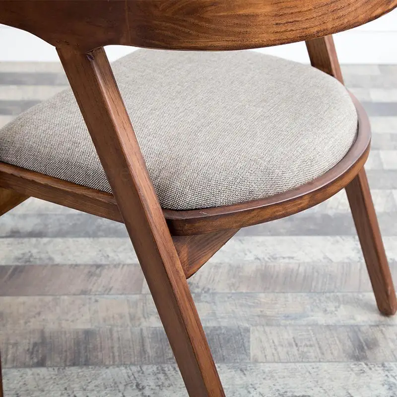 Chaise de Salle à Manger en Bois Massif, Cercle Chic, Bureau Polyvalent, 73 Livres, Design de Loisirs pour Espaces Modernes