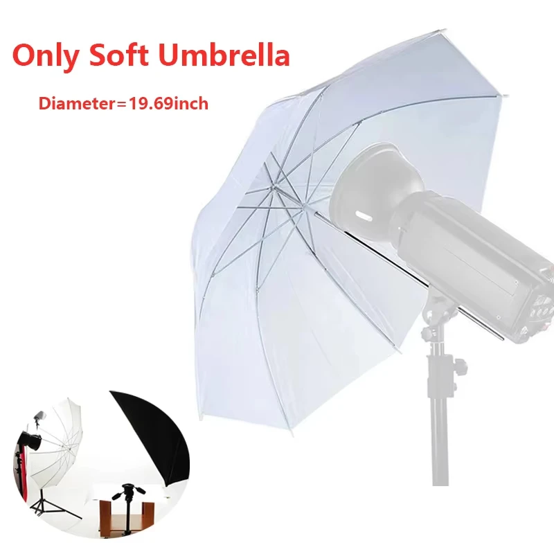 50cm/ 20” Photography Light Reflector Umbrella White Soft Studio Umbrella for Photography Lighting Umbrella Diffuser Accessory