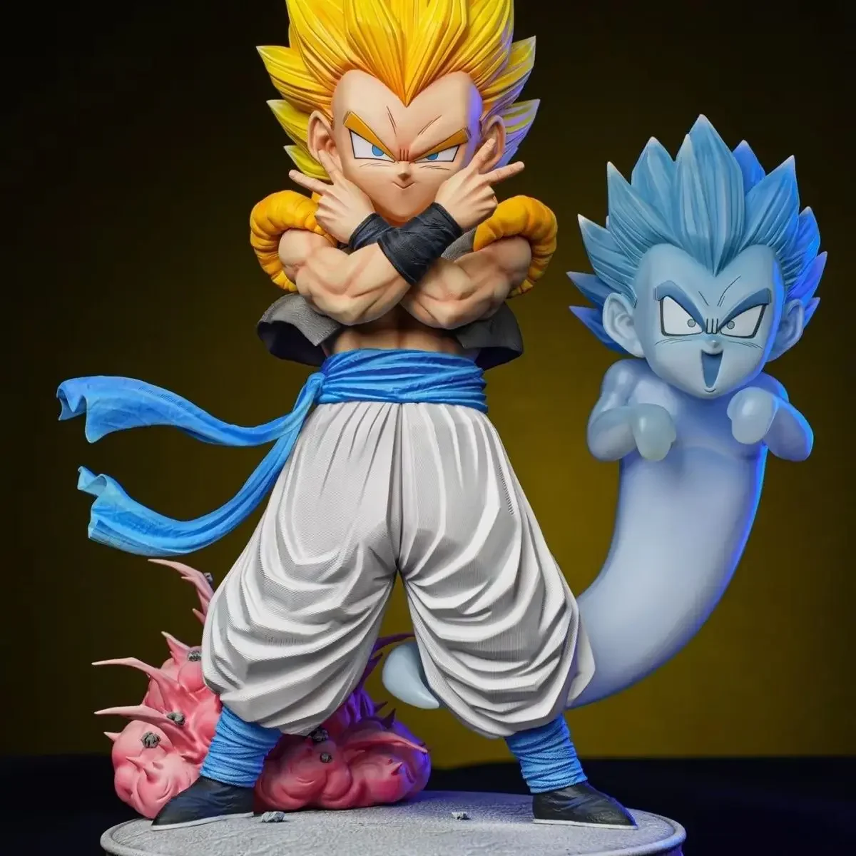 Dragon Ball Figure Gotenks Figure Super Saiyan Gotenks Figure Ghost Squad Model Statue Doll Collection Desk Decora Toy Boy Gifta