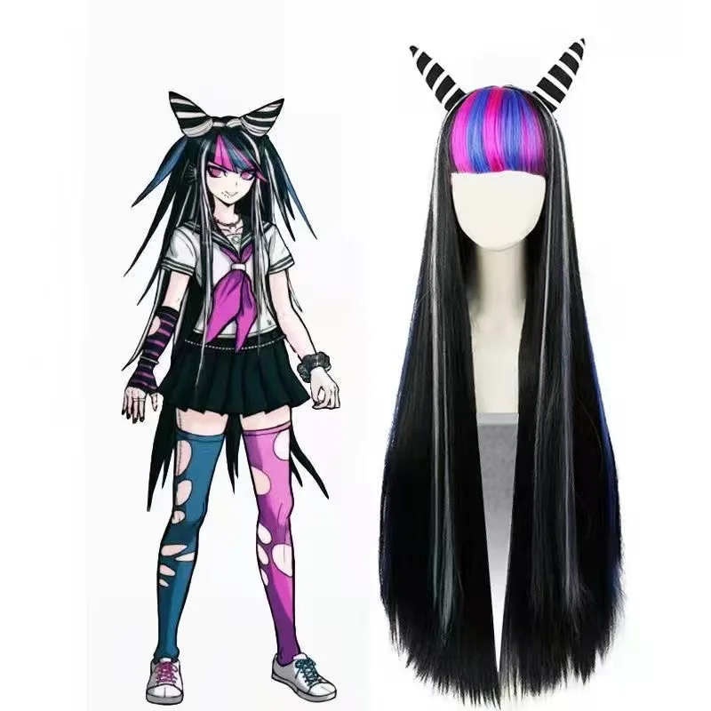 

halloween European and American COS Anime cosplay long smooth horn women's personality wig long gradient headwear Womens wigs