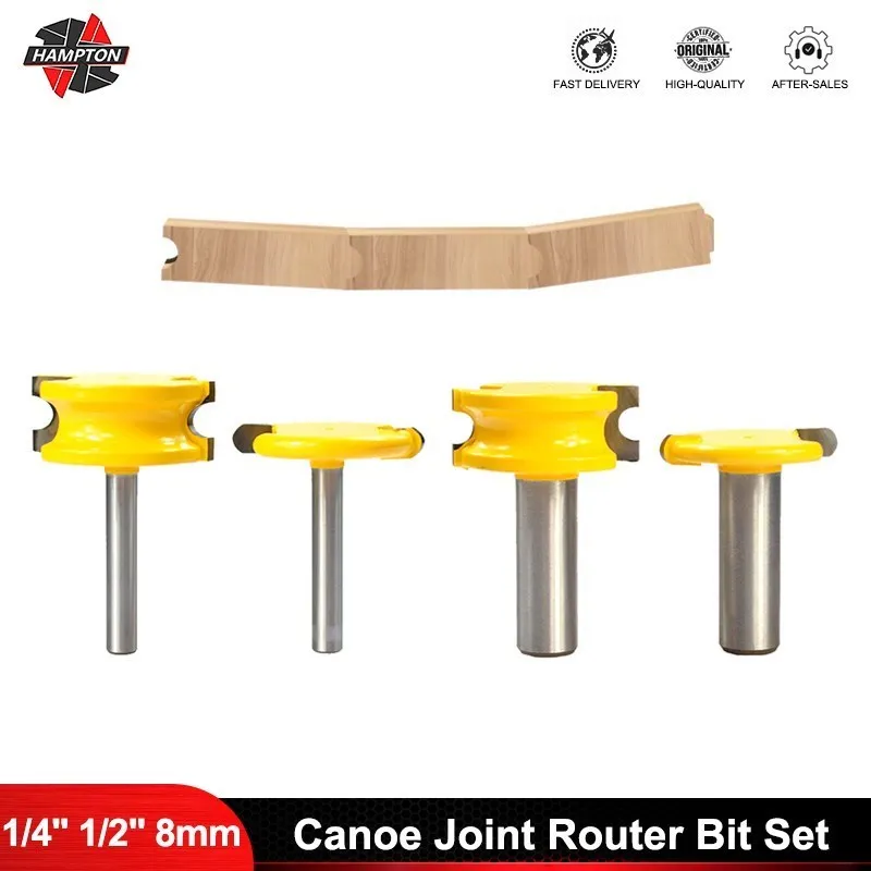 

Hampton Joint Router Bit Set 1/4″ 1/2″ 8mm Shank Carbide End Mill Woodworking Milling Cutter Tenon Flute and Bead Router Bit