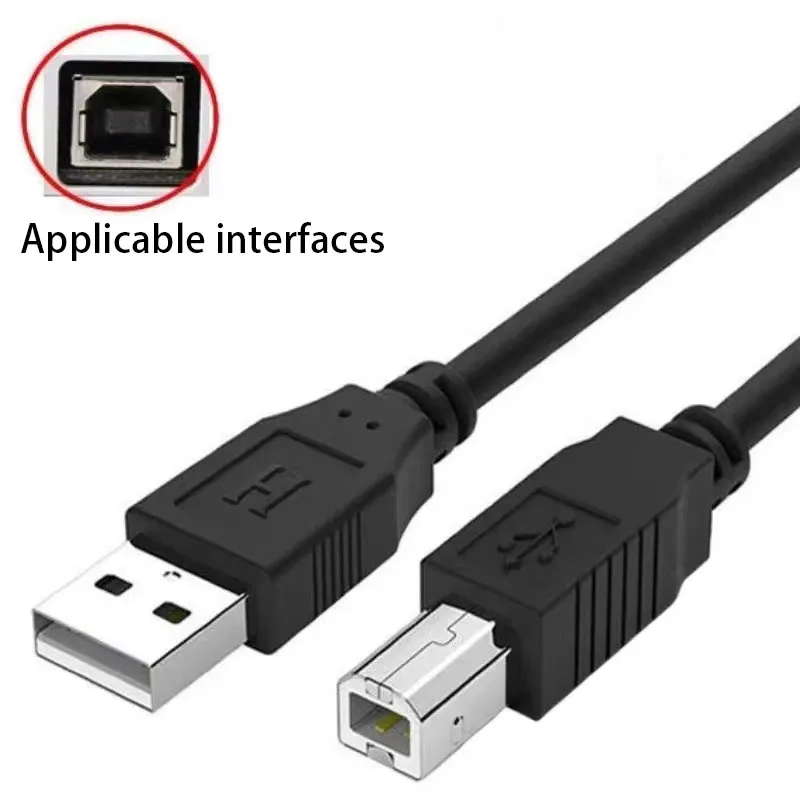 USB 2.0 High Speed Cable Printer Lead A to B Long Black Shielded Tool Data Line Printer Scanner Hard Disk cable