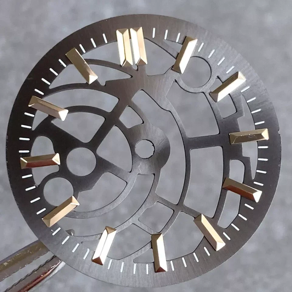 Skeleton Hollow-out Watch Dial 29mm Silver Grey Black For NH35 NH38 NH70 NH71 NH72 Automatic Movement High Quality Watch Parts view 5