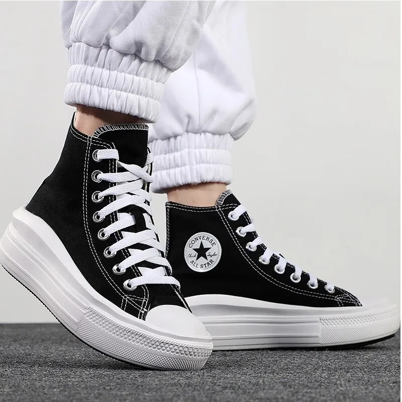 Converse canvas shoes women's shoes 2024 winter new fashion light shoes thick soles increase sports casual shoes 568497