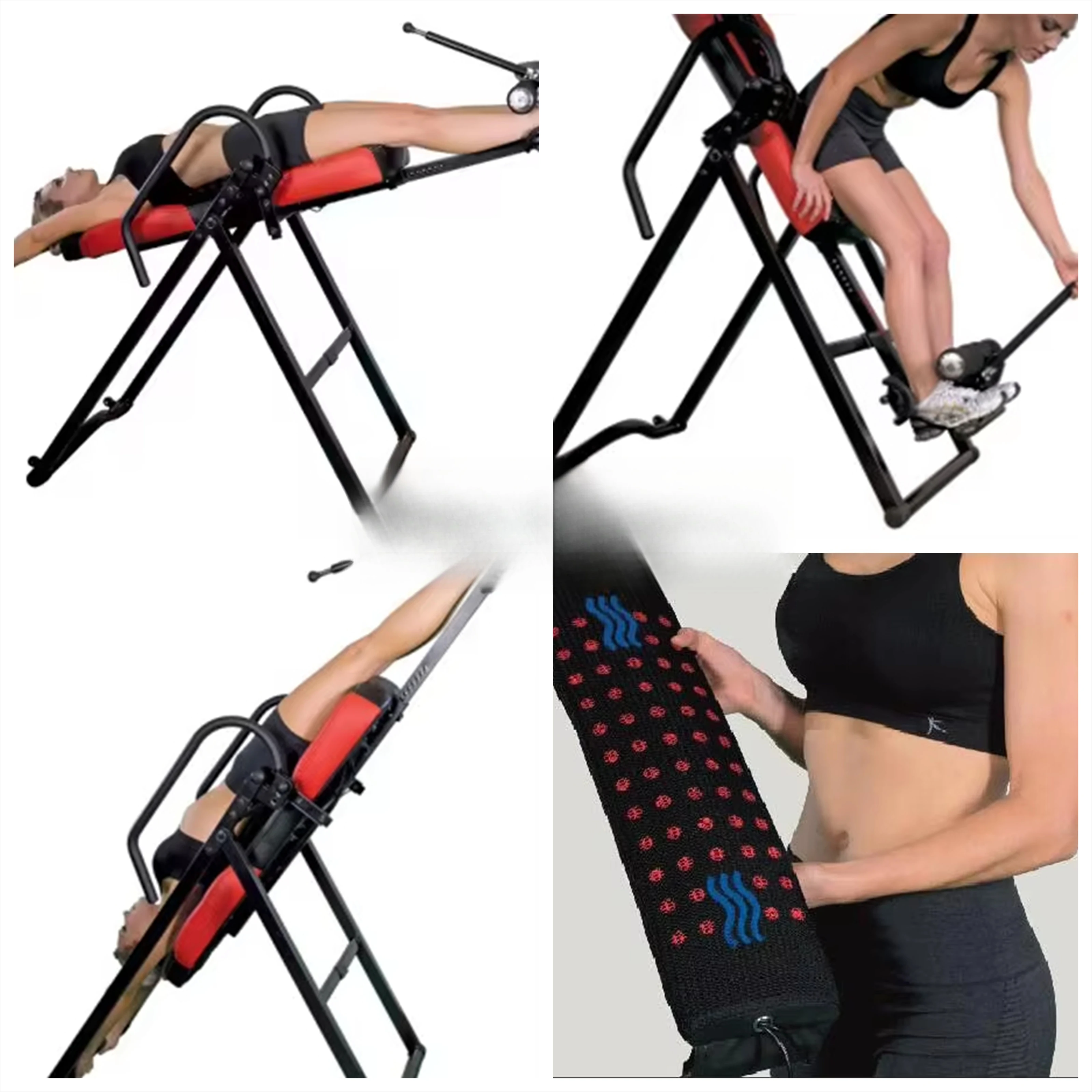 Home Fitness Equipment Back Stretching Inversion Table Adjustable Inversion Therapy Table for Back Pain Relief