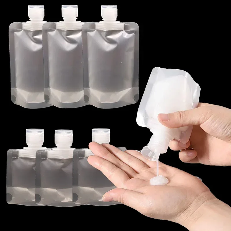 10Pcs 10/30/50/100ml Lotion Dispenser Bag Reusable Leakproof Refillable Pouches Travel Liquid Shampoo Storage Squeeze Containers