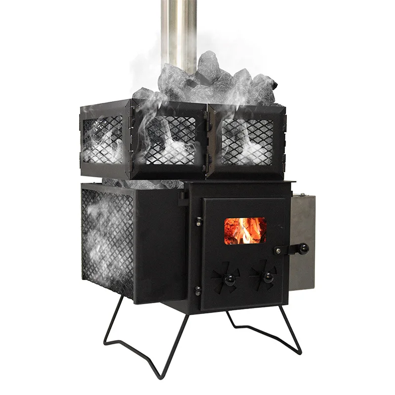 Multi-Functional Modern Electric Portable Foldable Acrylic Sauna Stove Kettle Stainless Steel Frame Computer Control Panel