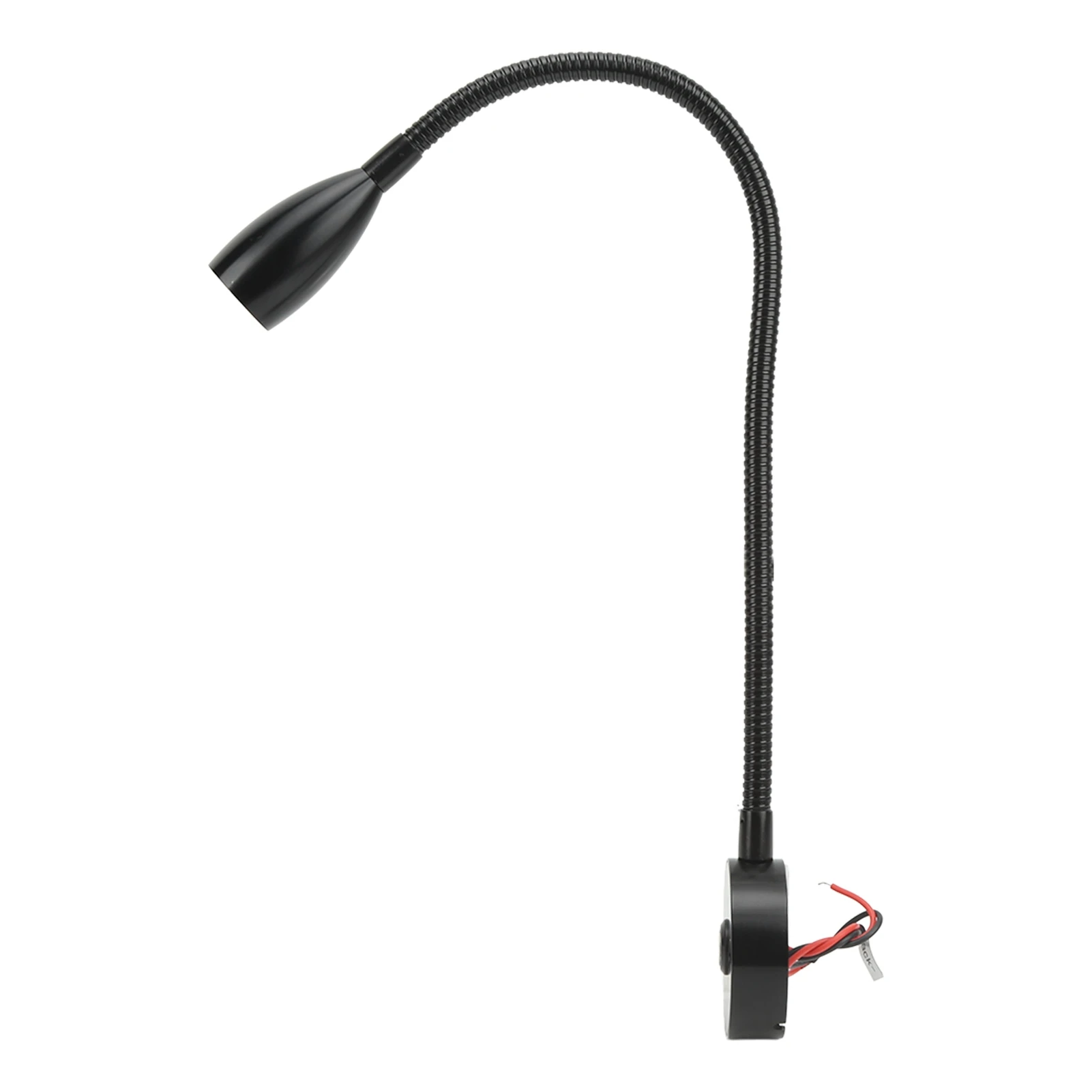 LED Reading Light 3W Wall Mount Reading Lamp Flexible Gooseneck 3 Color Adjustable for RV Boat Caravan Black 3 Colors