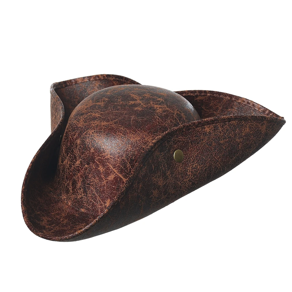 Chapéu Pirata Festa de Halloween Homens Marrom Cosplay Tricórnio Chapéus