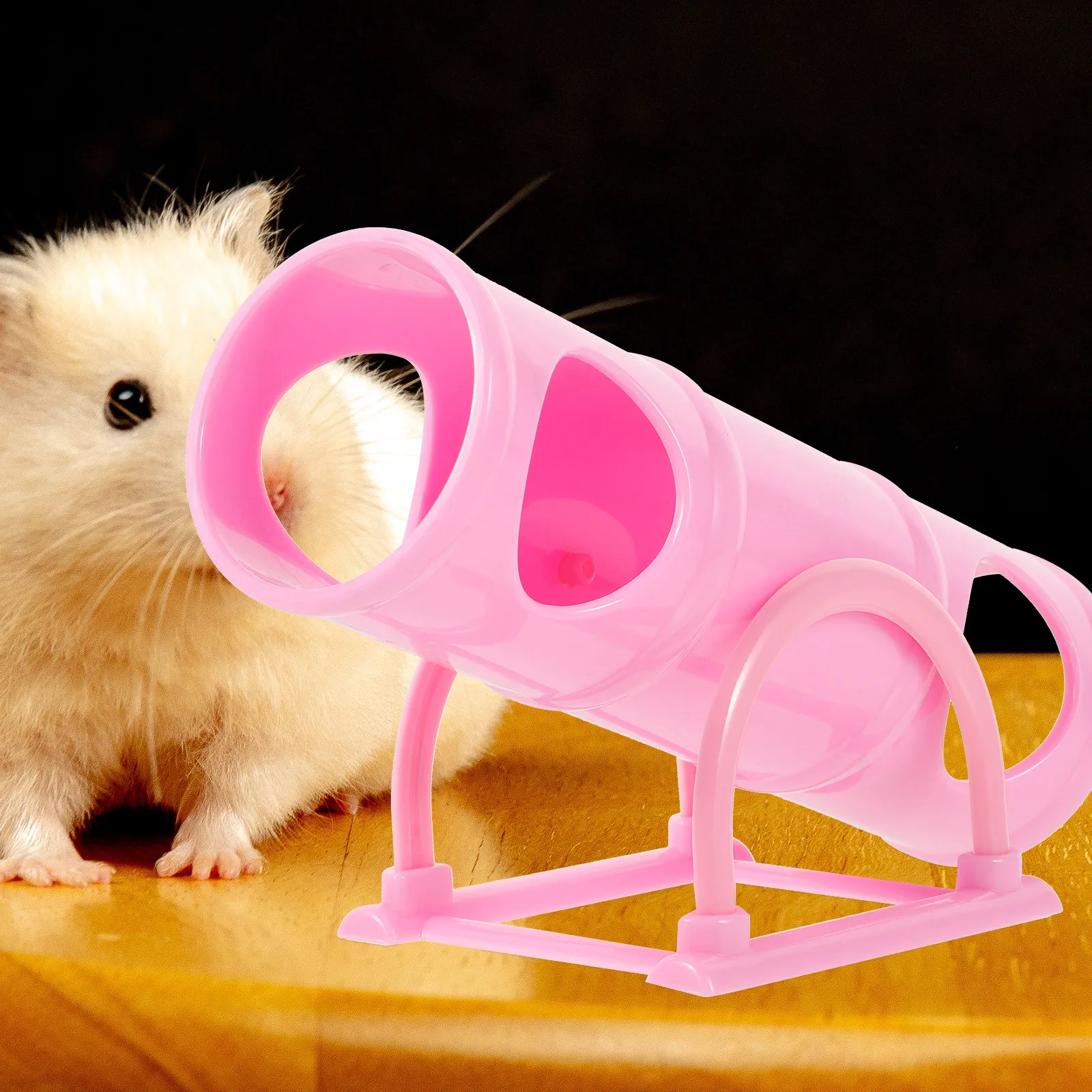 Hamster Seesaw Tunnel Exercise Toy for Small Pets Plastic Play Accessory for Gerbils Mice and Dwarf Hamsters