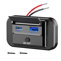 12V Dual USB C Car Fast Charger Socket 54W QC3.0 and PD Port Phone Car Adapter Waterproof Quicker Charger Power Outlet