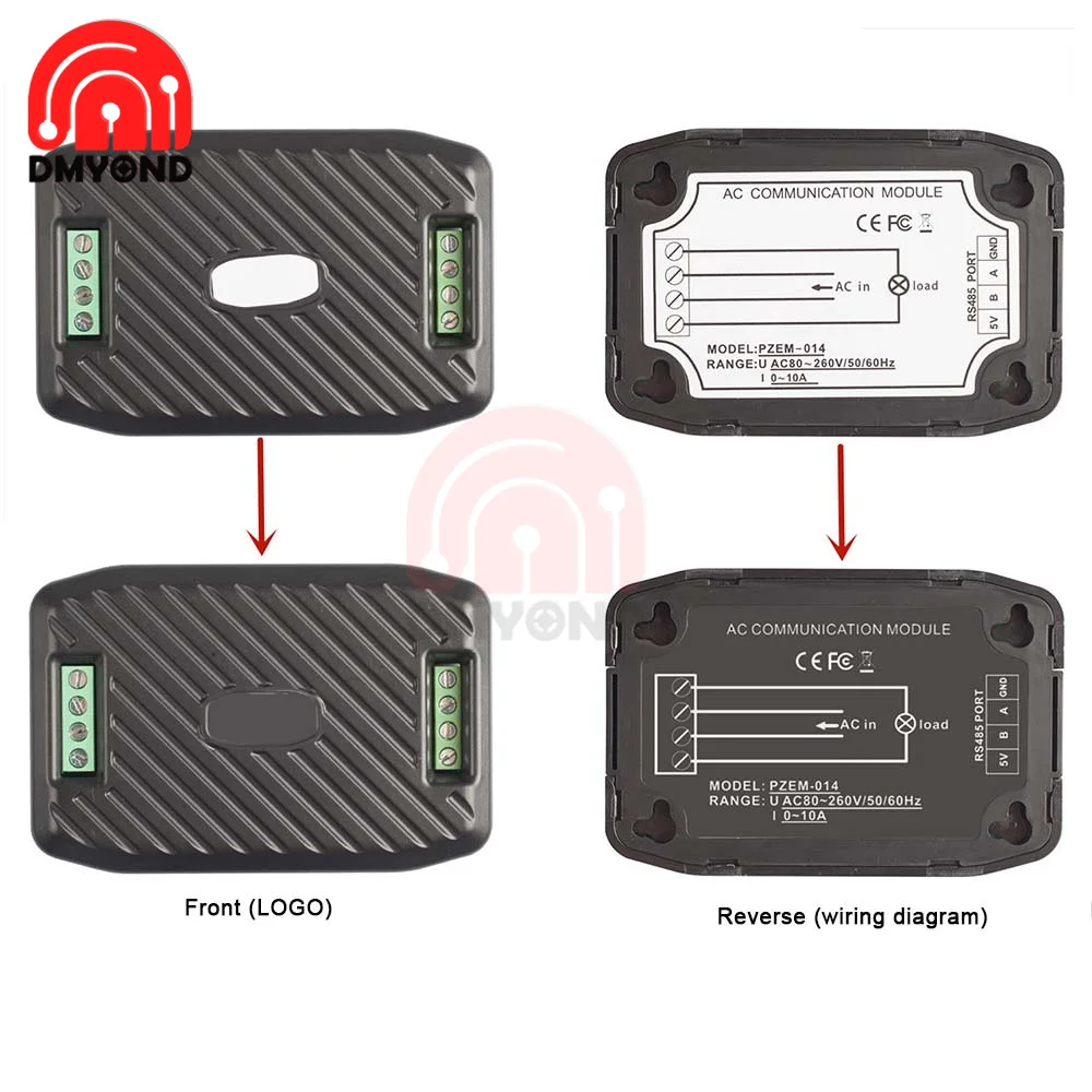 PZEM-014 PZEM-016 Voltmeter Ammeter RS485 Modbus Voltage Current Power Energy Meter Electric Watt Meter