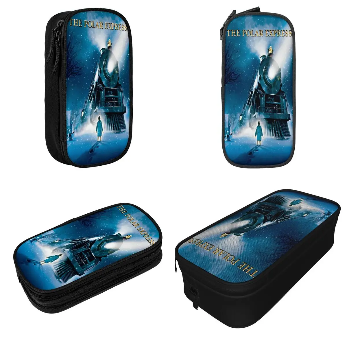 Large Capacity Pen Box Polar Express Movie Film Merch Double Layer Pen Case Girl Make Up Bag Perfect Gifts