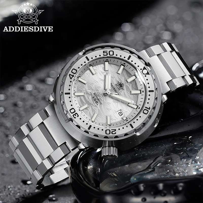 Addiesdive ad2098 relógio masculino mergulhador cristal de safira bgw9 luminoso nh35a relógio mecânico automático 30bar à prova dwaterproof água reloj hombre