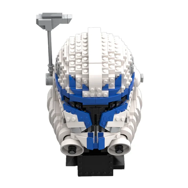 Klasyczna gwiazda akcesoria filmowe wojownik kask klocki MOC- 115701   Space War REX Battle Helmet Model do montażu Zabawka dla dzieci Prezent