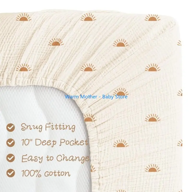 Lembar Keranjang Bayi Baru Lahir untuk Bayi, Lengan Pelindung Lembar Pas Bayi Nyaman untuk Kasur Tempat Tidur Standar 28x52"