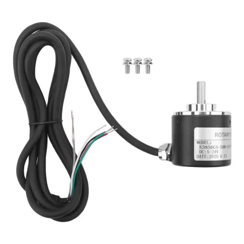 A25F-Rotary Incremental Encoder 38S6G5-B-G24N AB 2-Phase Connection 50P/R 5-24V Solid Shaft DC Open Collector NPN Output