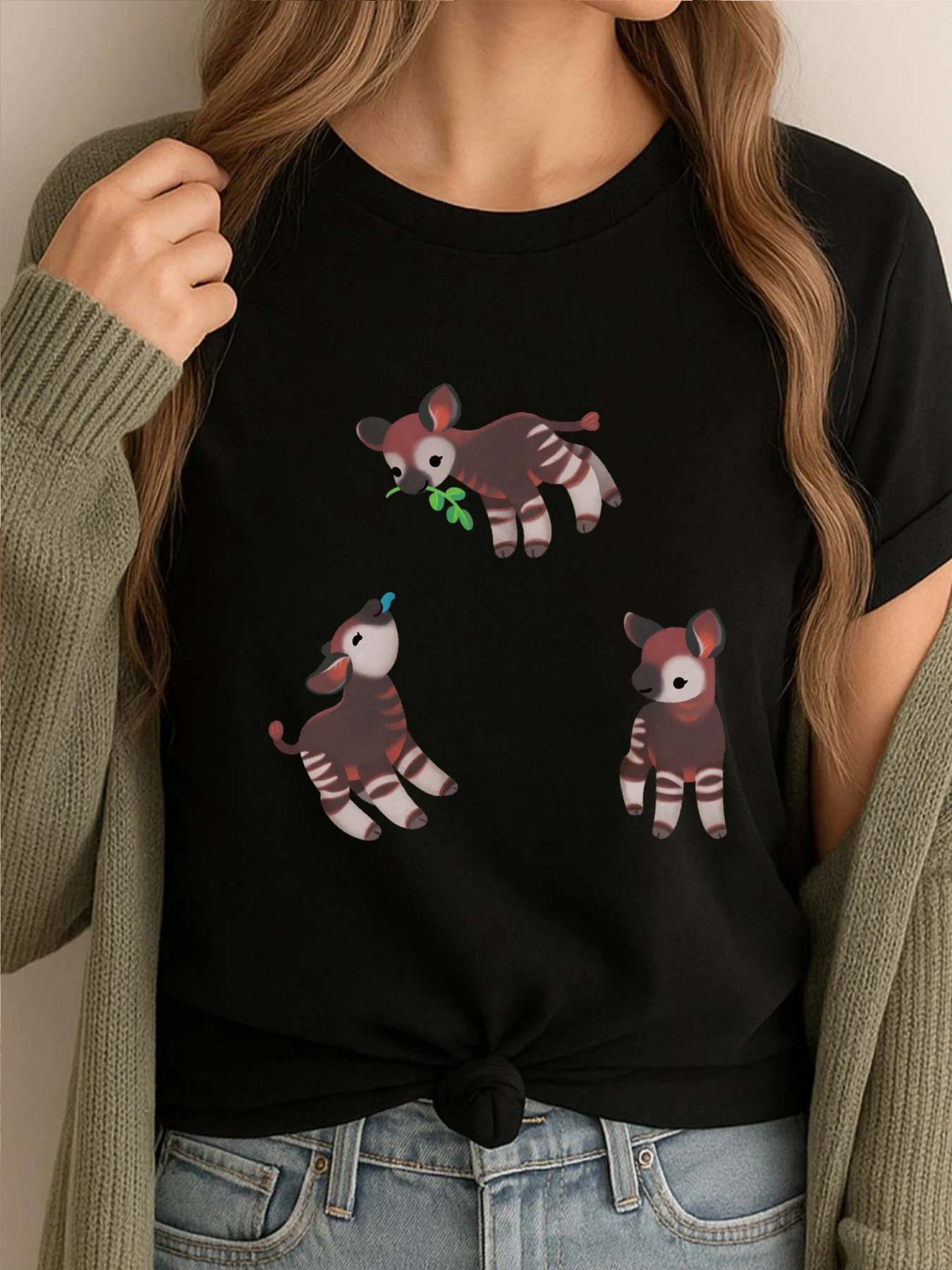 

Okapi Graphic T Shirt Women Cotton Comfortable Camisetas De Hombre Printed Tees Female Designer Clothes