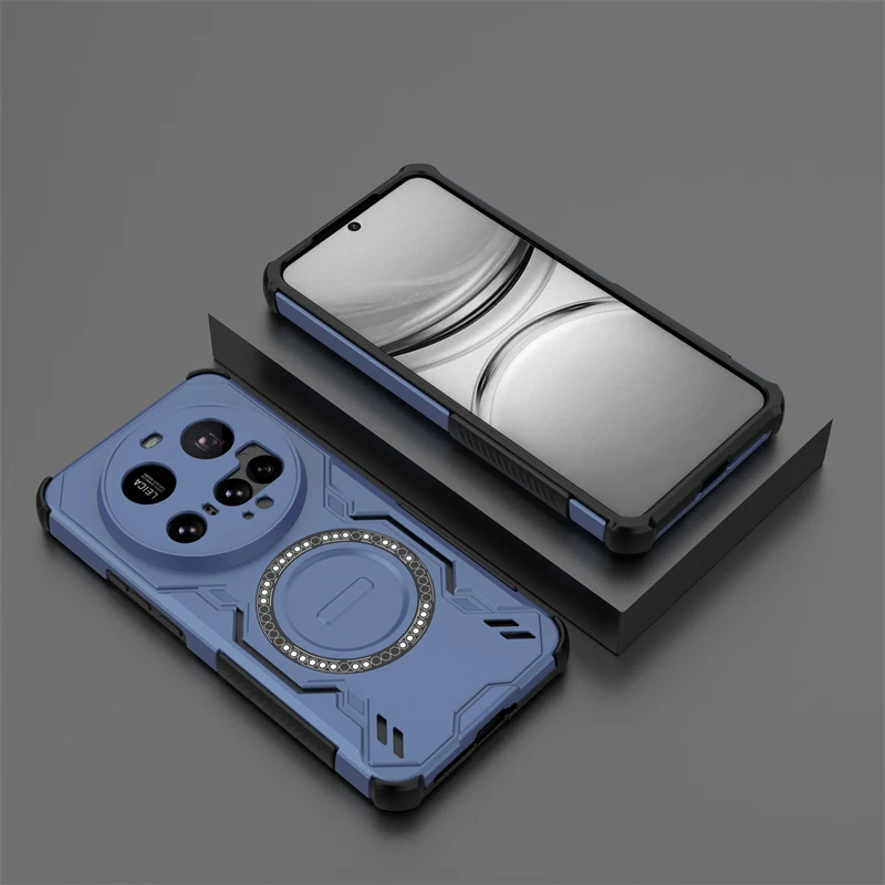 حافظة مدرعة لهاتف Xiaomi 15 Ultra امتصاص مغناطيسي غطاء خلفي للشحن اللاسلكي Xiaomi 15 Ultra حافظة لهاتف Xiaomi Mi 15 Ultra