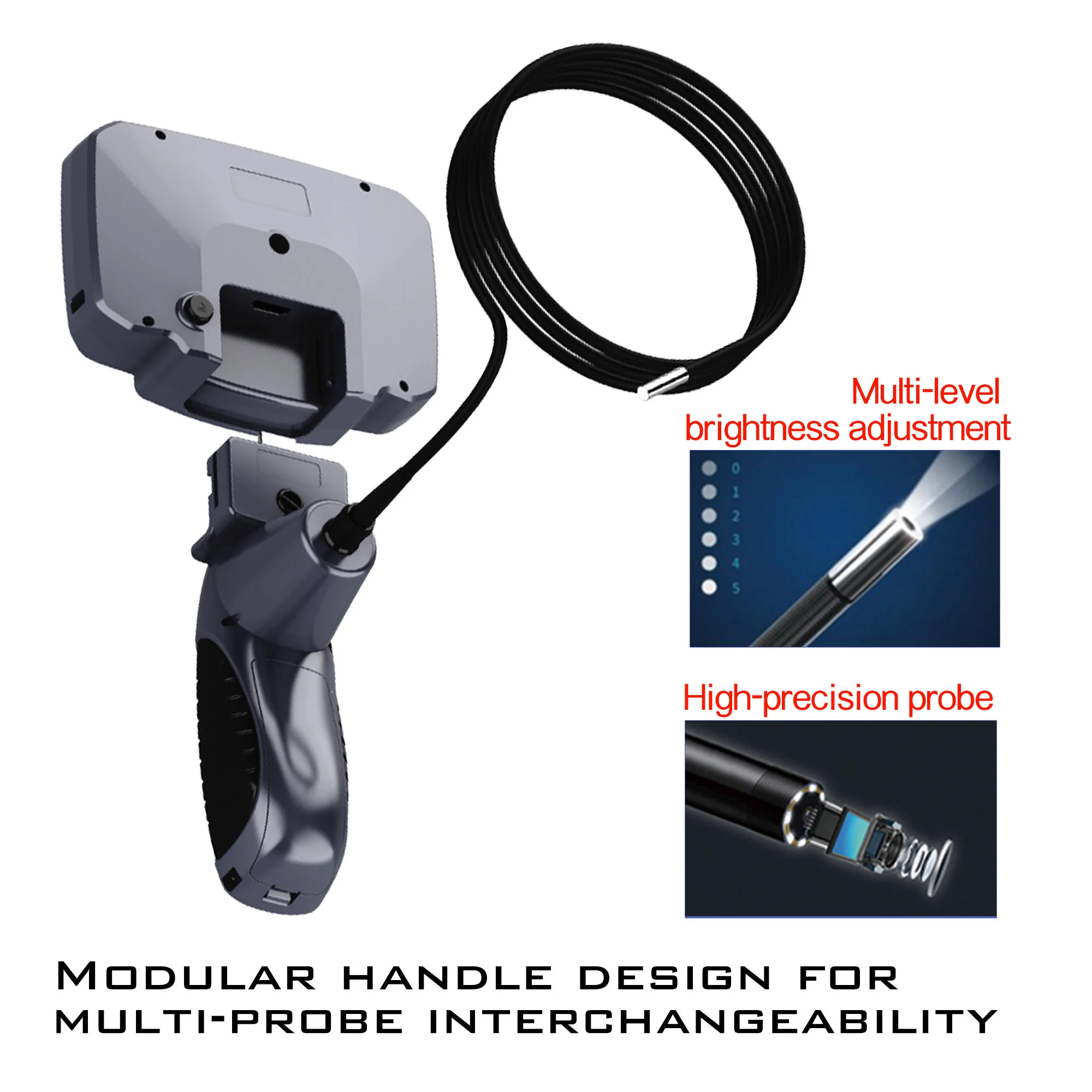 New Arrival 360 Steering Industrial Video Borescope Camera IP67 Waterproof CMOS Sensor 1 Year Engine Inspection Endoscope