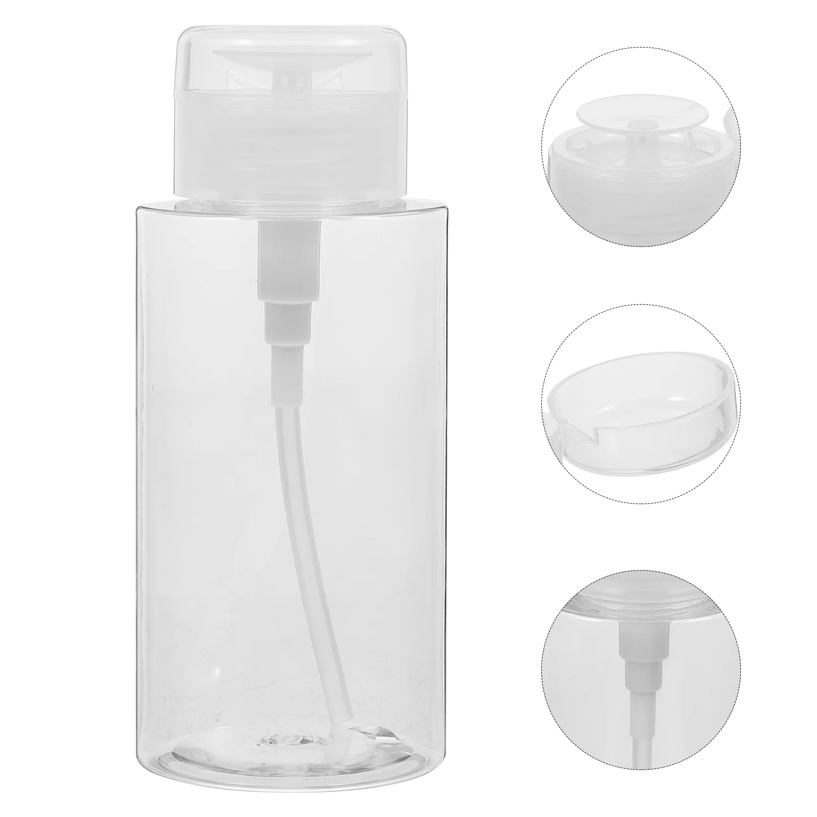 2 Pcs Bottled Alcohol Dispenser Push down Pump Travel Bottles Nail Polish Remover Jar Empty Clear Squeeze Cosmetics Press