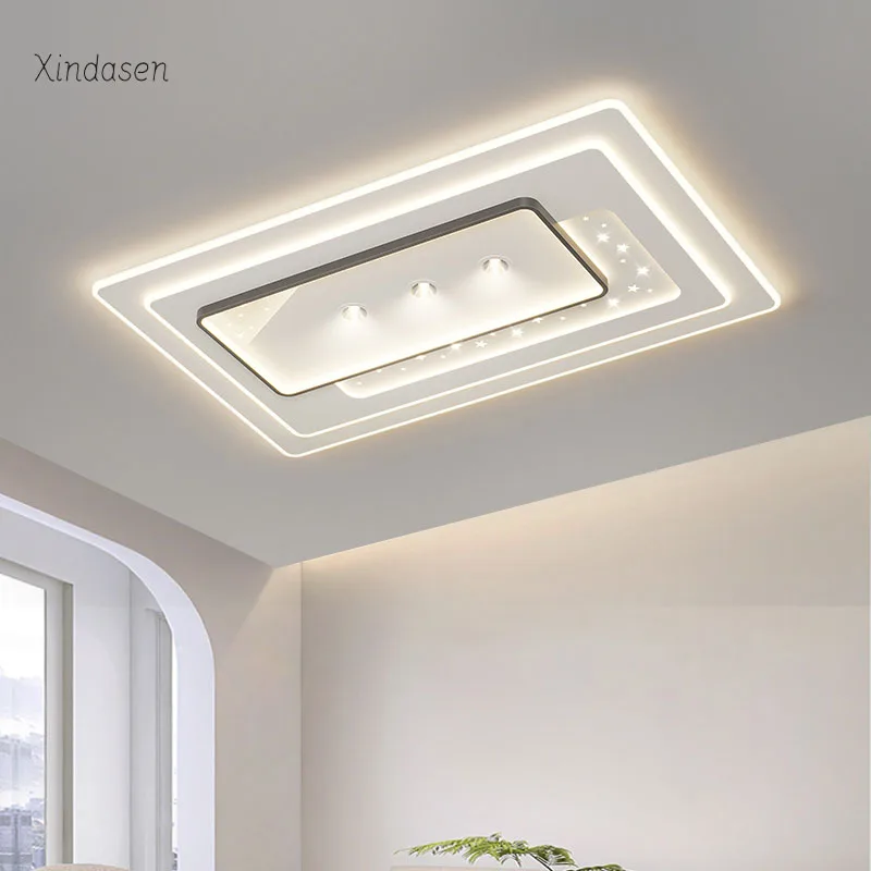 Nordic Modern Led Ceiling Light Rectangle Chandelier Living Room Dining Kitchen Bedroom Ceiling Lamp Square люстра потолочная