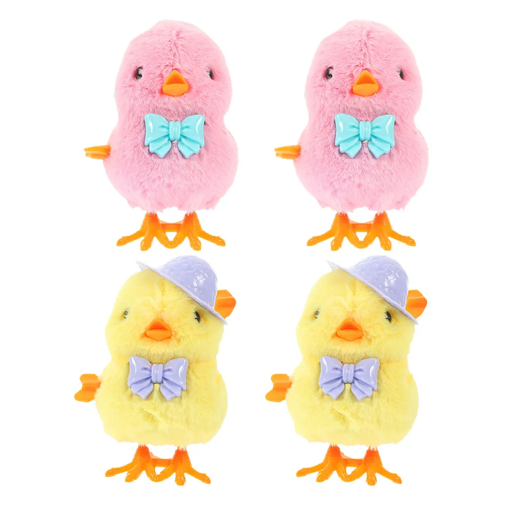

4Pcs Wind Up Chick Easter Basket Fillers Jumping Chicken Novelty Gift for Kids Toddlers Party Garden Decoration Holiday Fun