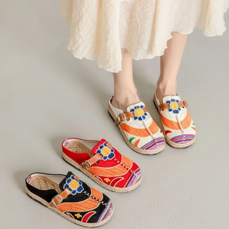 New Women's Canvas Shoes - Flat, Casual Fabric Slippers, Canvas Shoes, Casual Closed-toe Canvas Shoes for Women