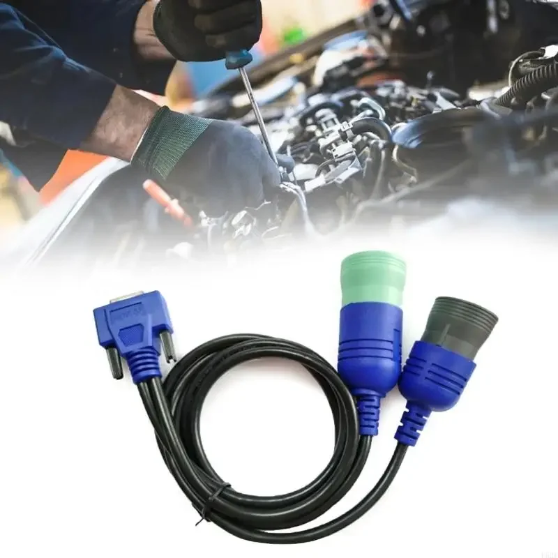 493148 Diesels Truck Diagnostic Cable 6Pin+9Pin Adapter OBD Connector Fit for USB Link, Engine Analysis, Maintenance Use